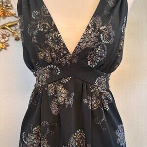 Vintage inspired black sparkle slip dress